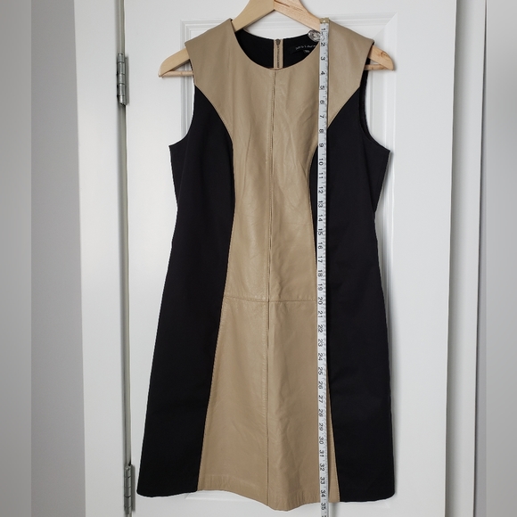 Judith & Charles Leather Panel Sheath Dress Sz 6 - Picture 17 of 17